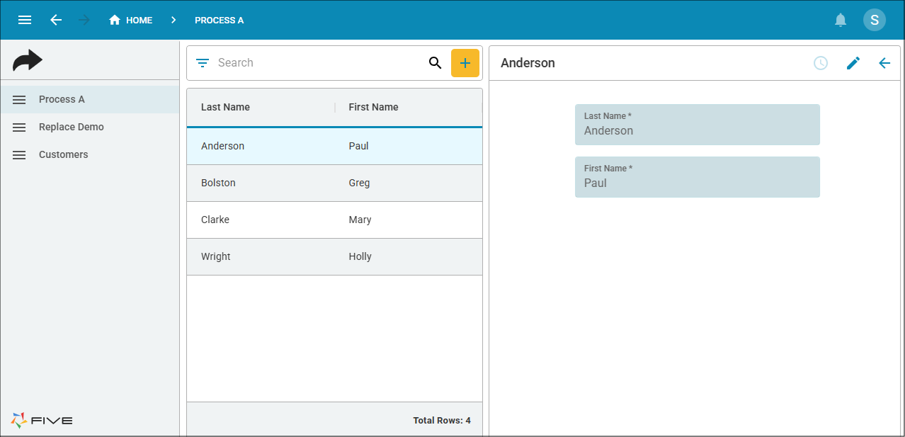 Customer form record