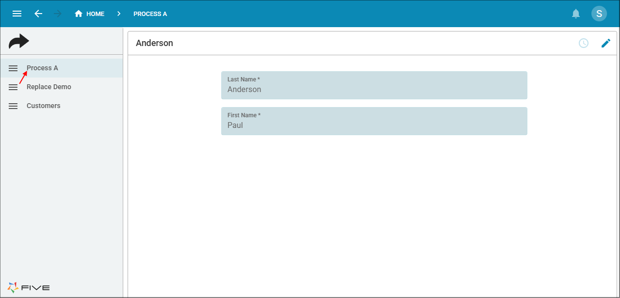 Customer form record