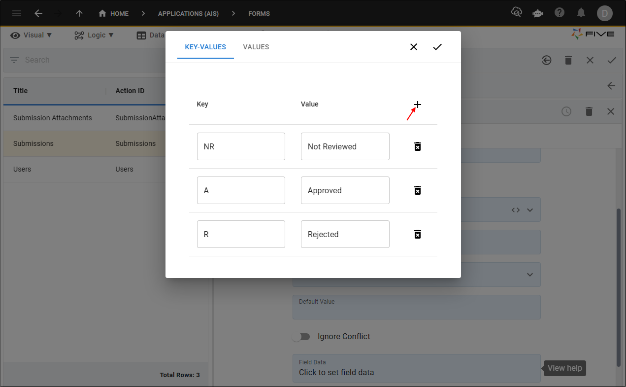 Add field data