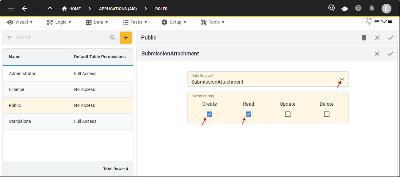 Add the SubmissionAttachment table permissions