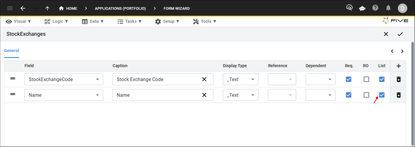 Exchanges Form Fields