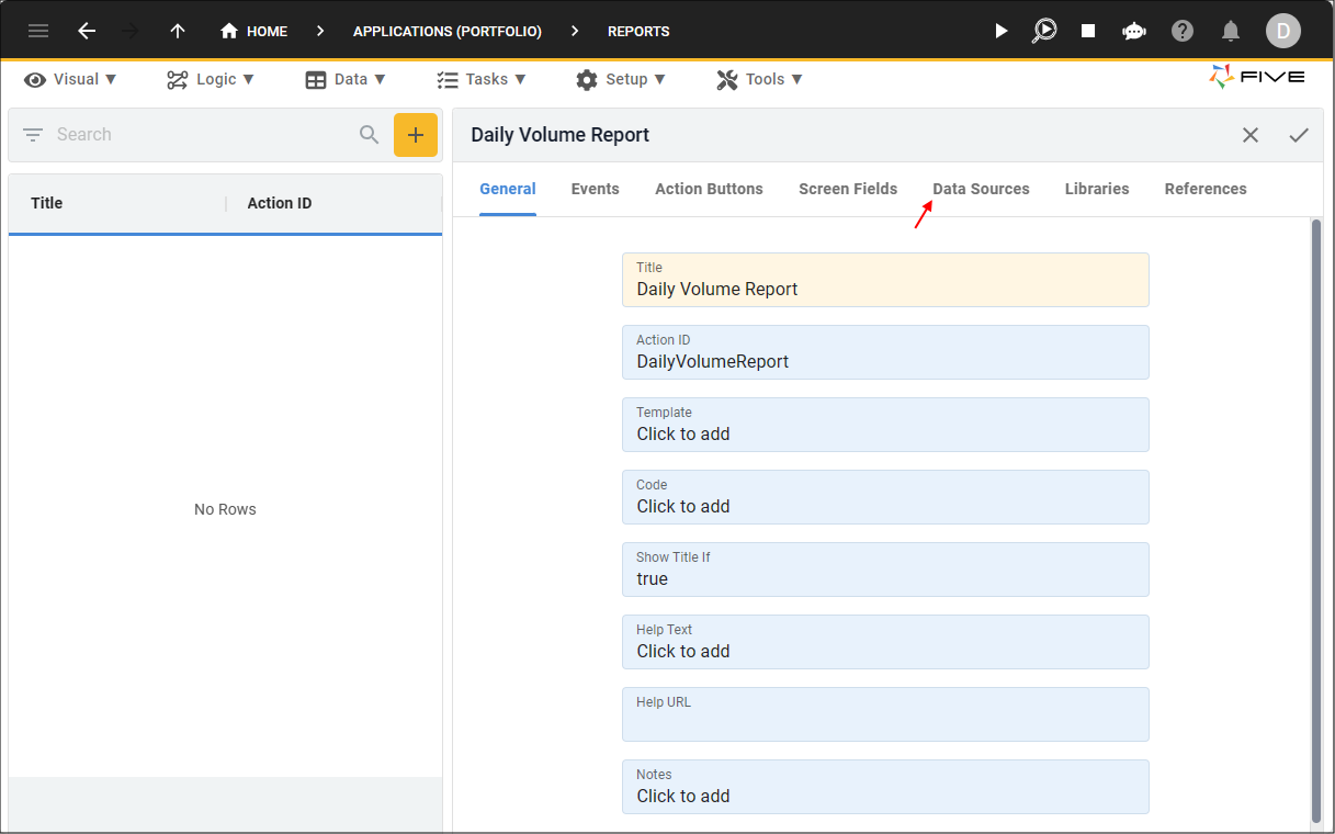 Data Sources Tab