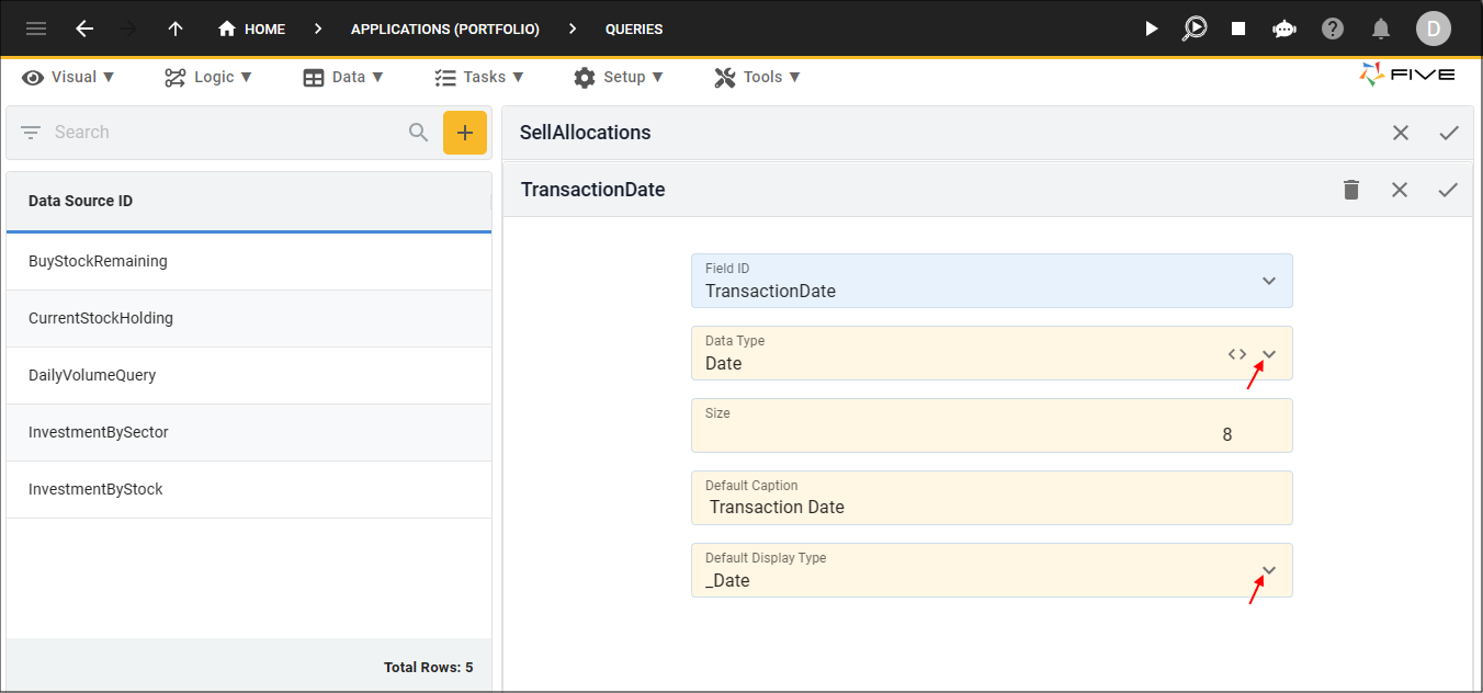 Edit the TransactionDate Field