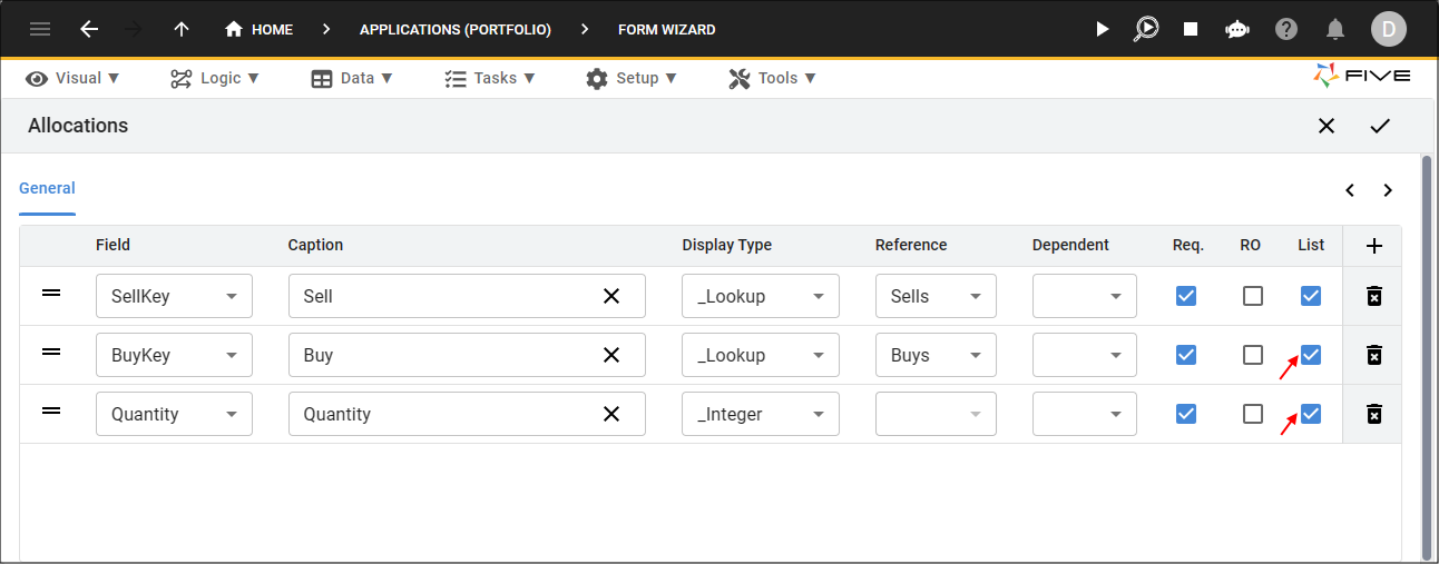 Allocations Fields