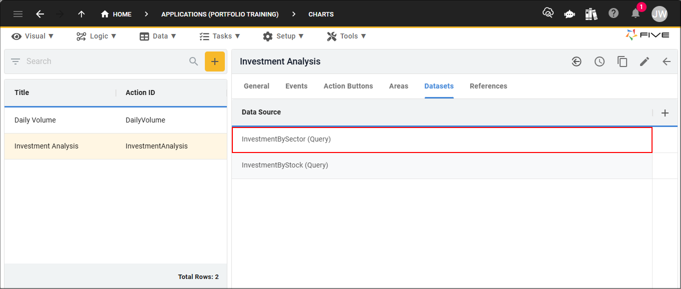 InvestmentBySector (Query) record