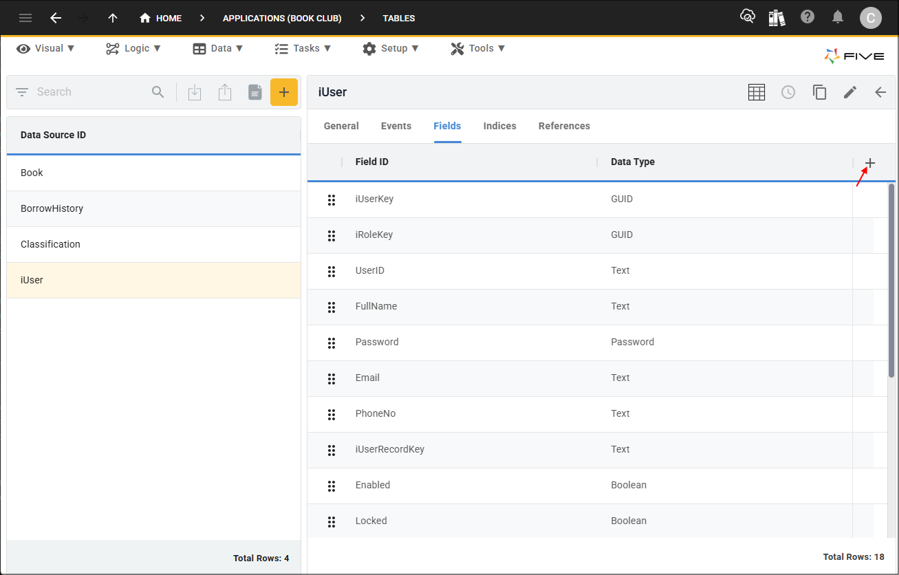 Add Fields button