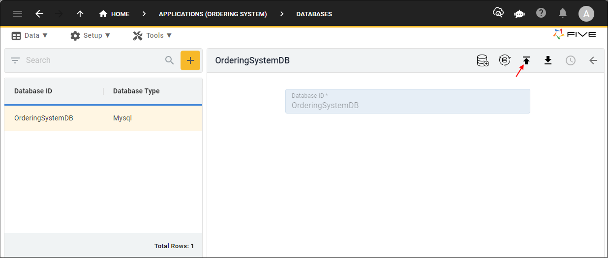 Import Database button