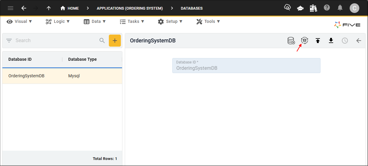 Import Database Schema button