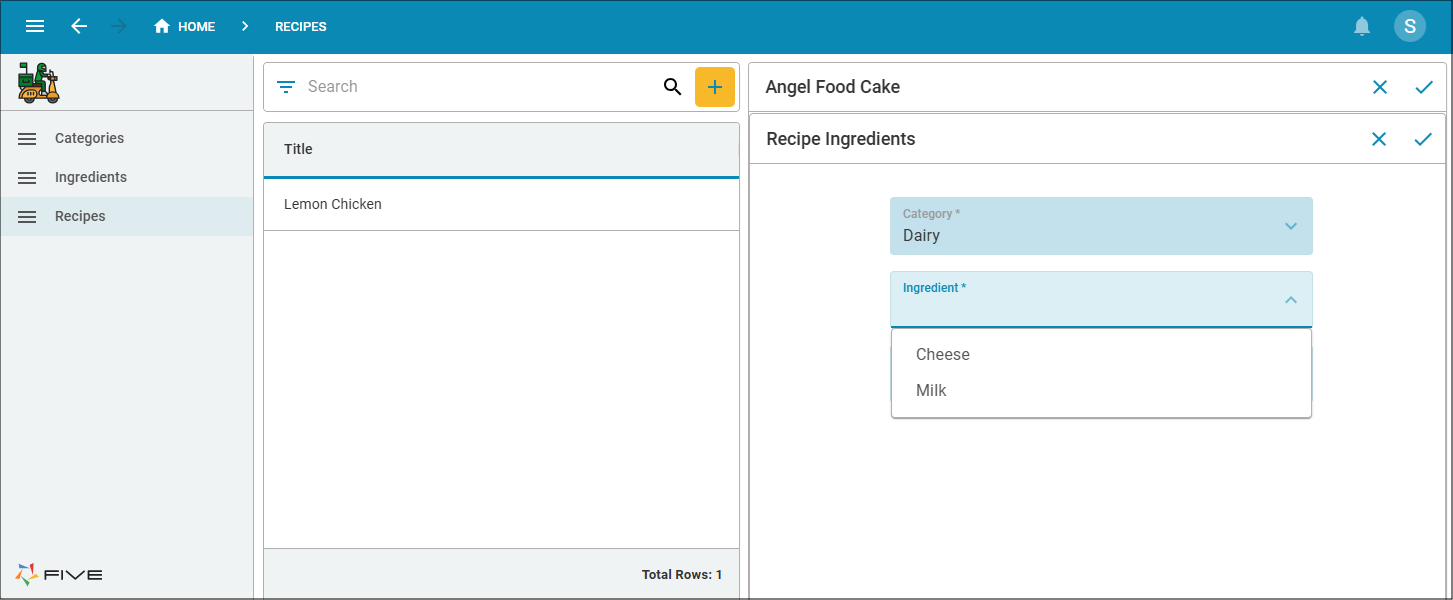 Filtered ingredient lookup