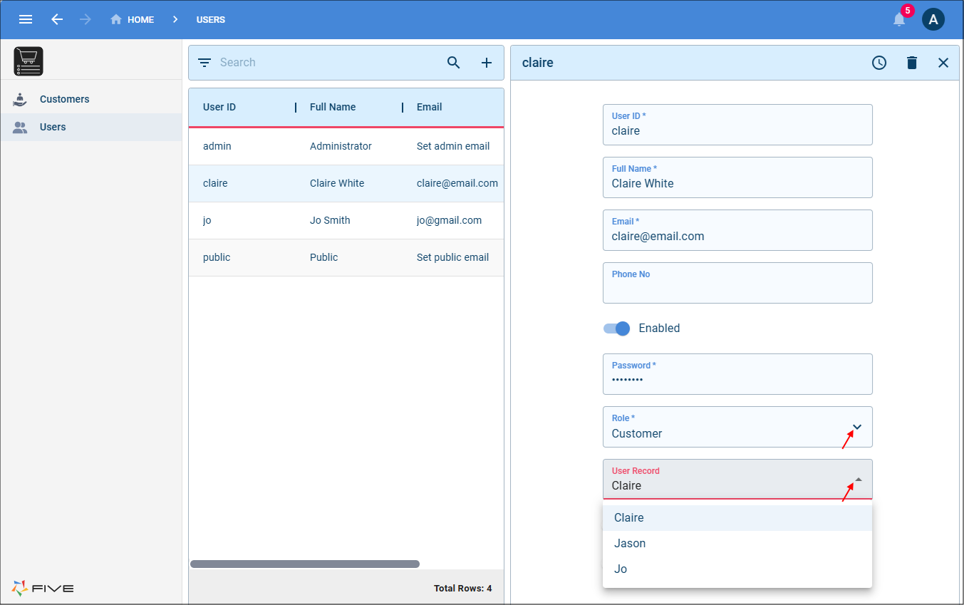 User Record field