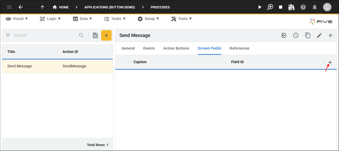 Add Screen Fields button