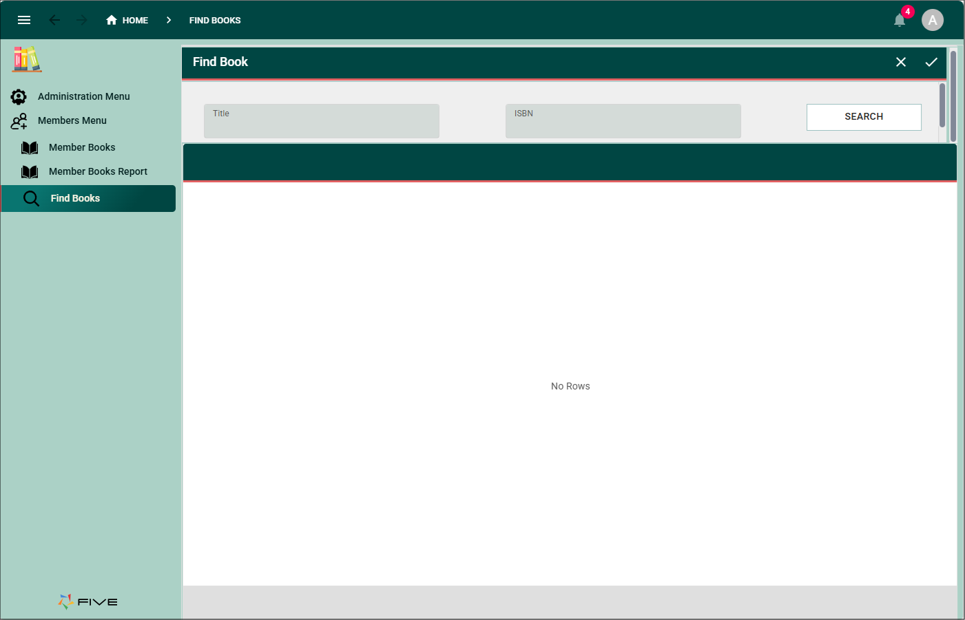 Find Book dashboard