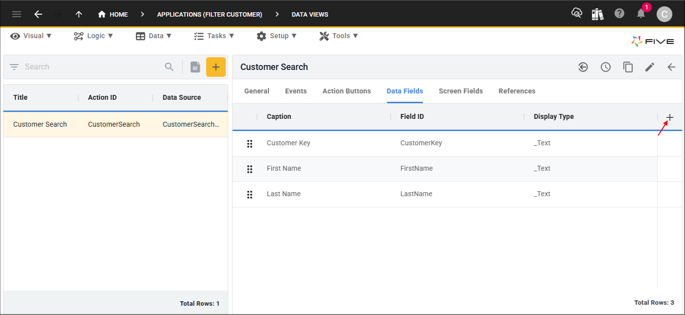 Data Fields page