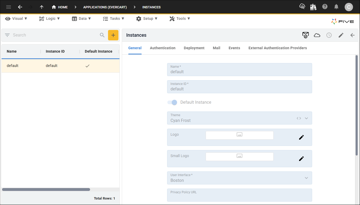 default instance record