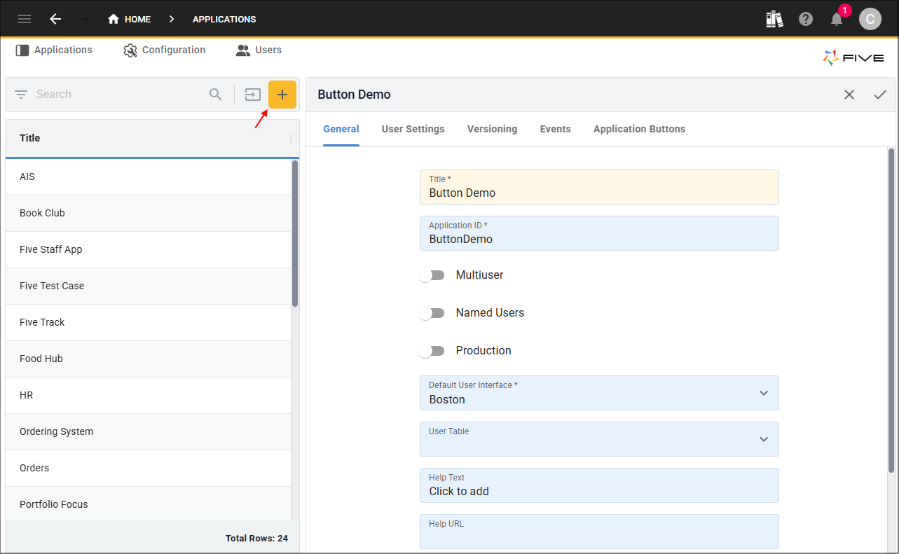 Add Button Demo application