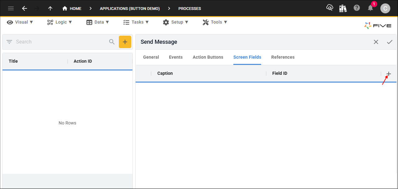 Add Screen Fields button