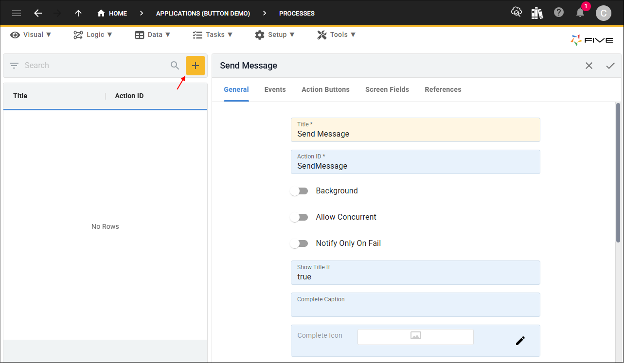 Add Send Message process