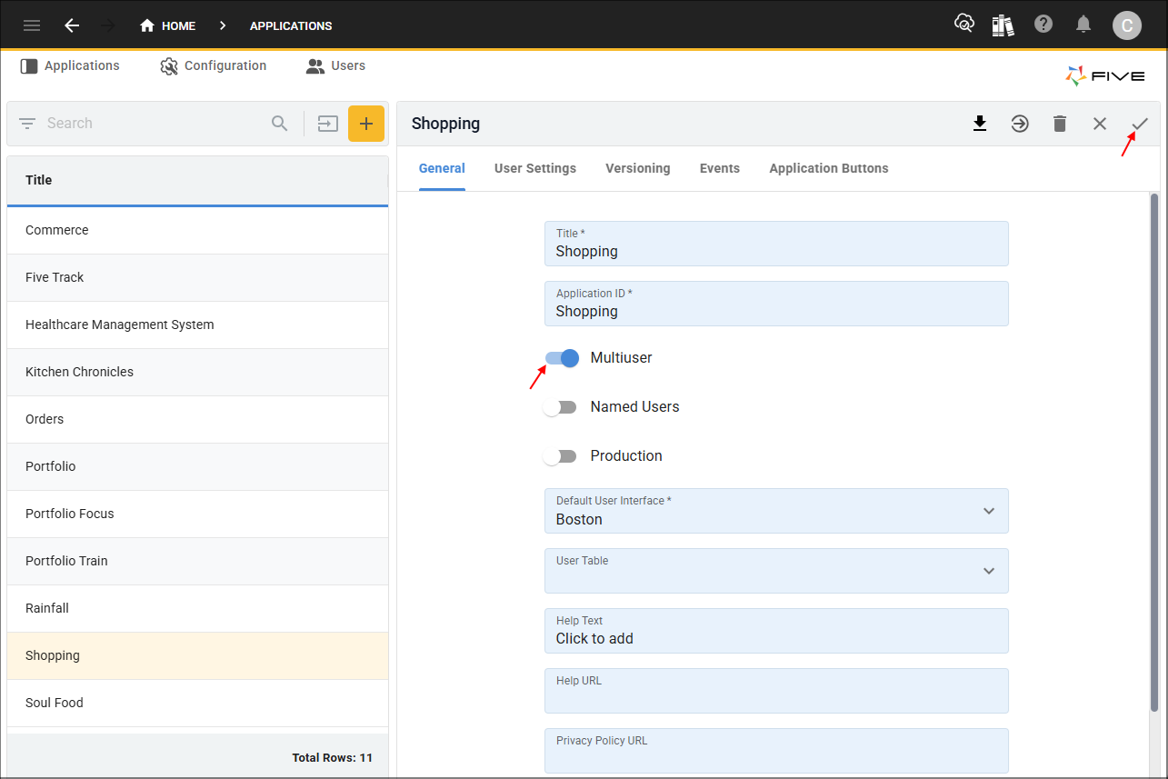 Multiuser application