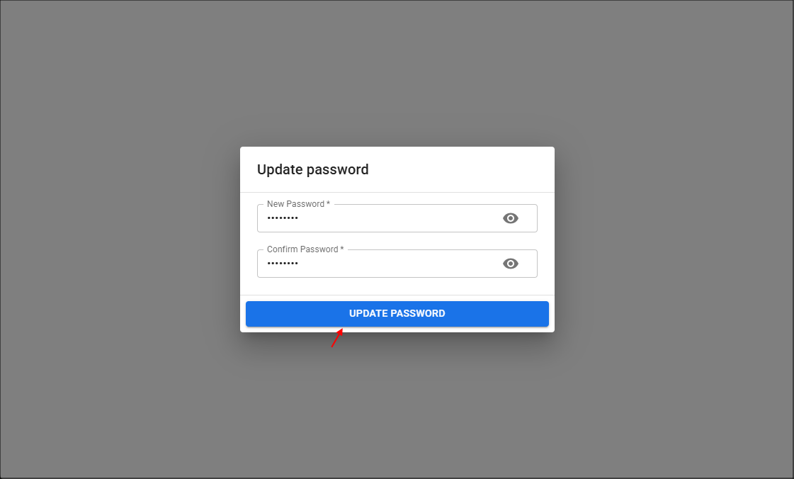 Update password window