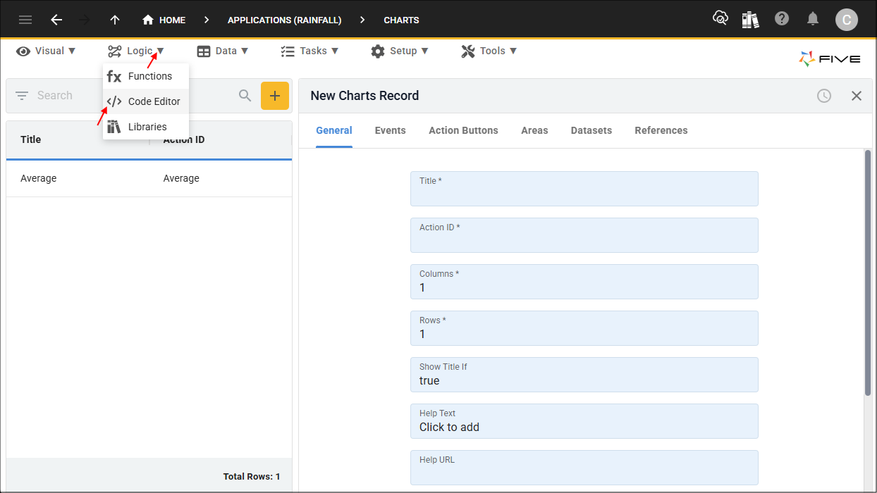 Code Editor menu item