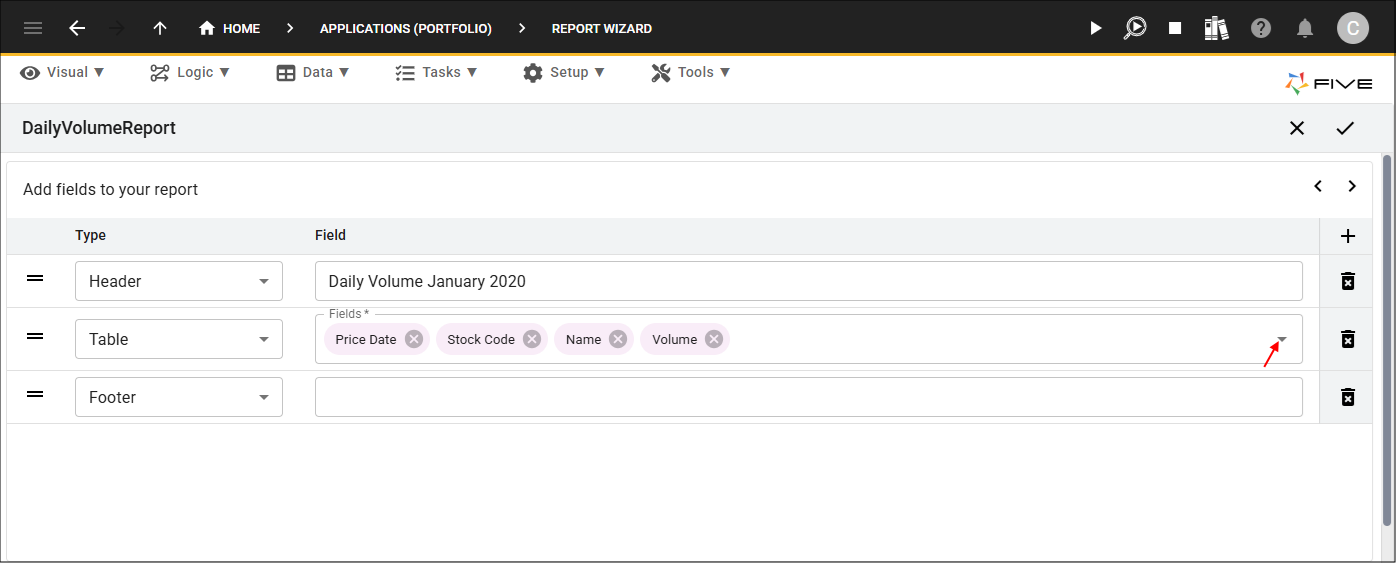 Add header and fields