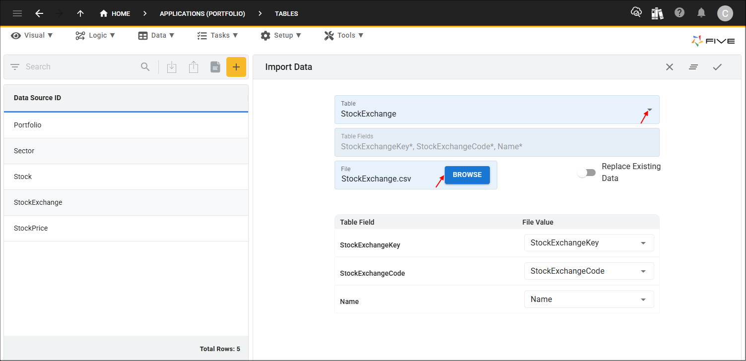 Import Stock Exchange CSV