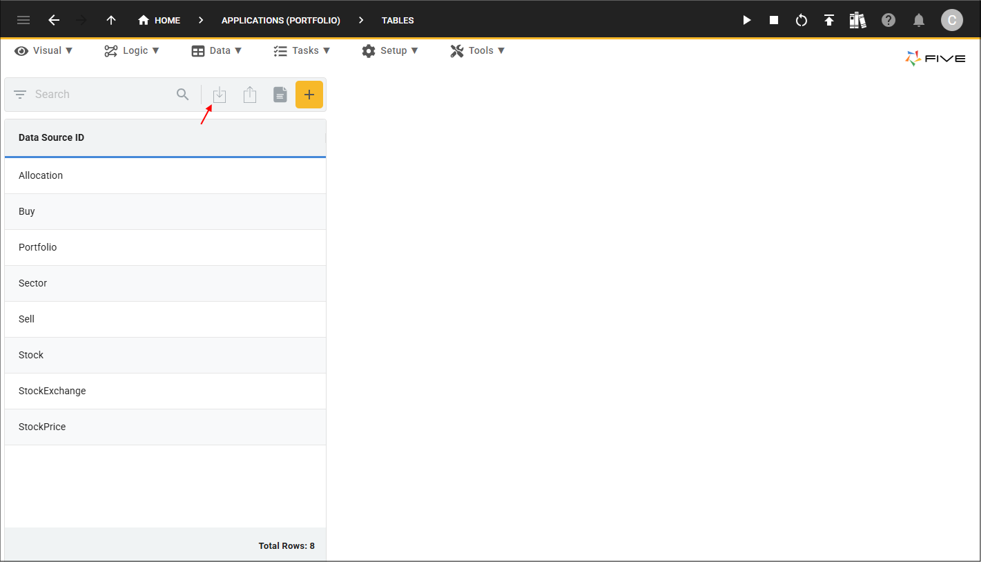 Import CSV into Table Button