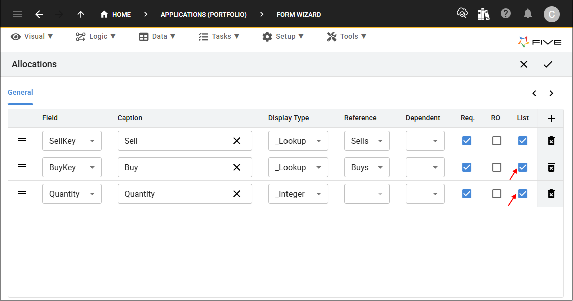 Allocations Fields