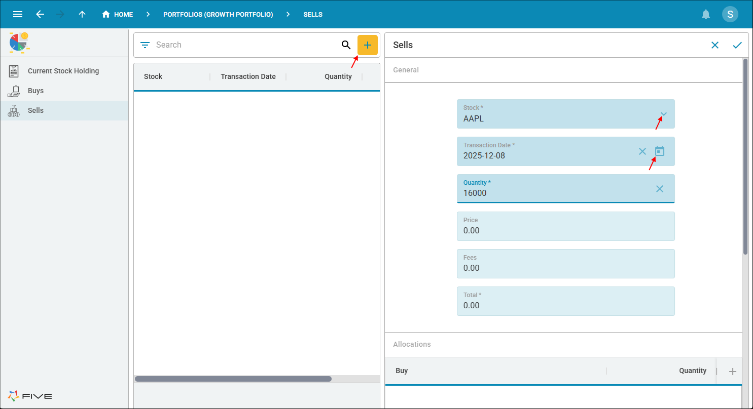 Add AAPL sell record