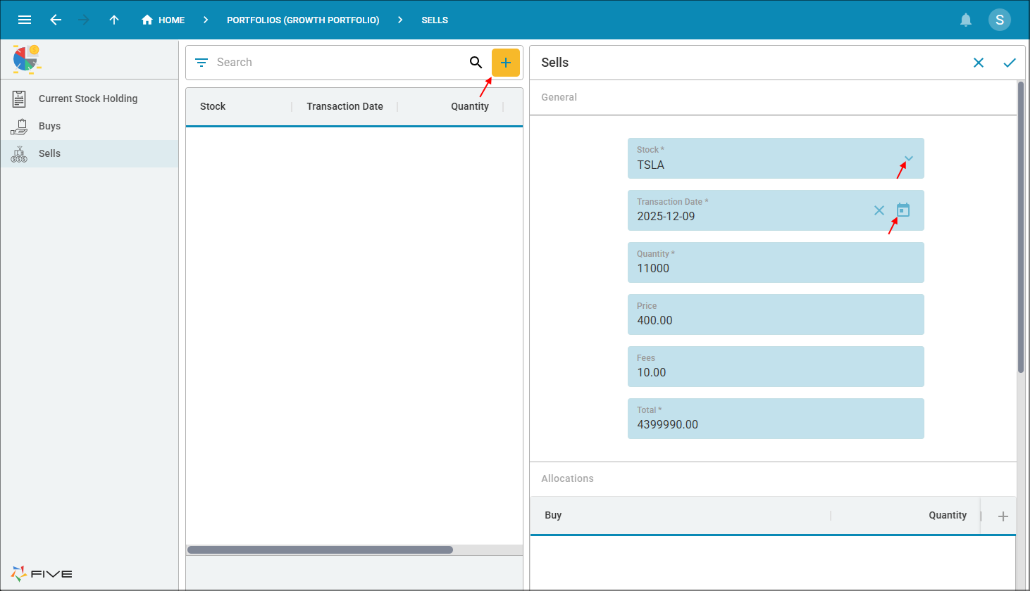Add TSLA sell record