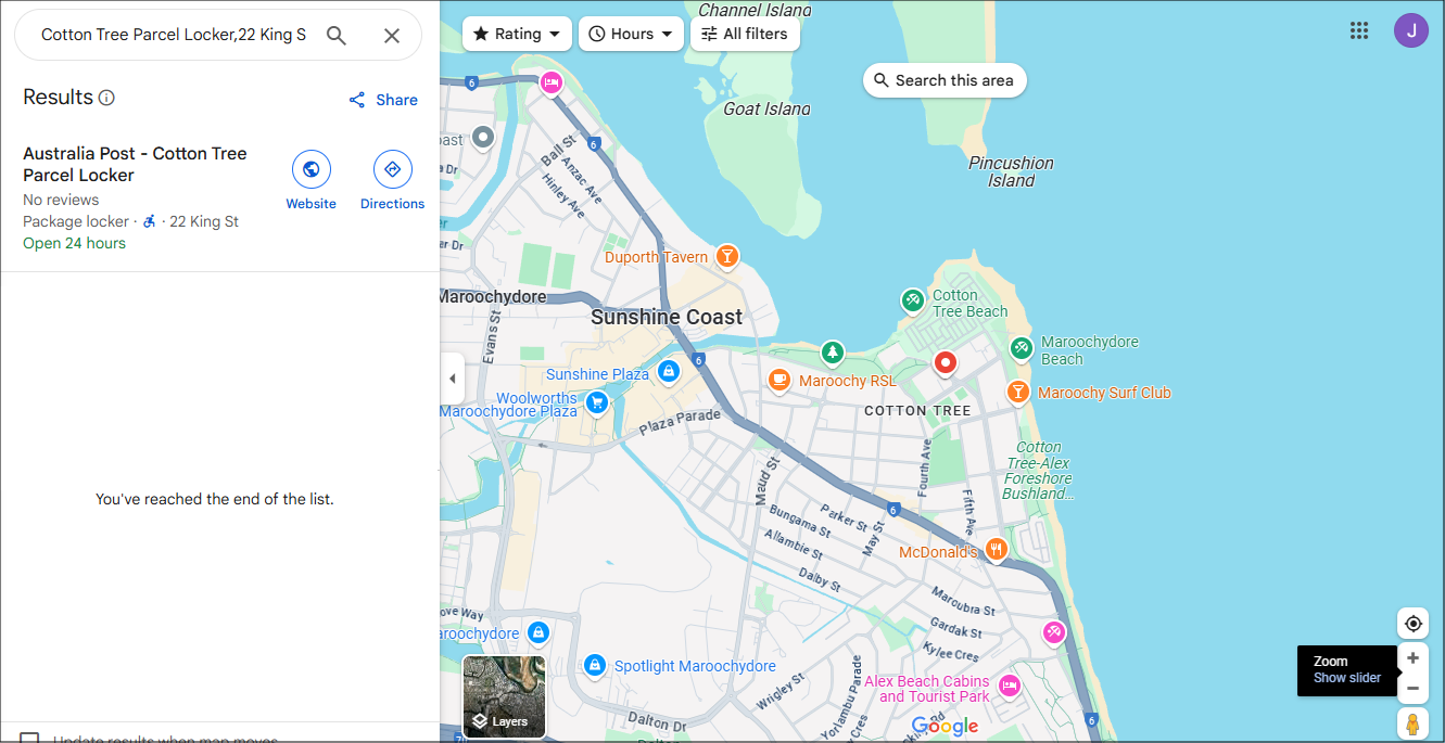 Parcel locker location