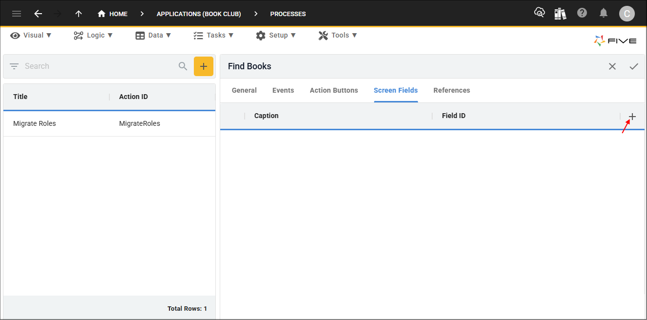 Add Screen Fields button