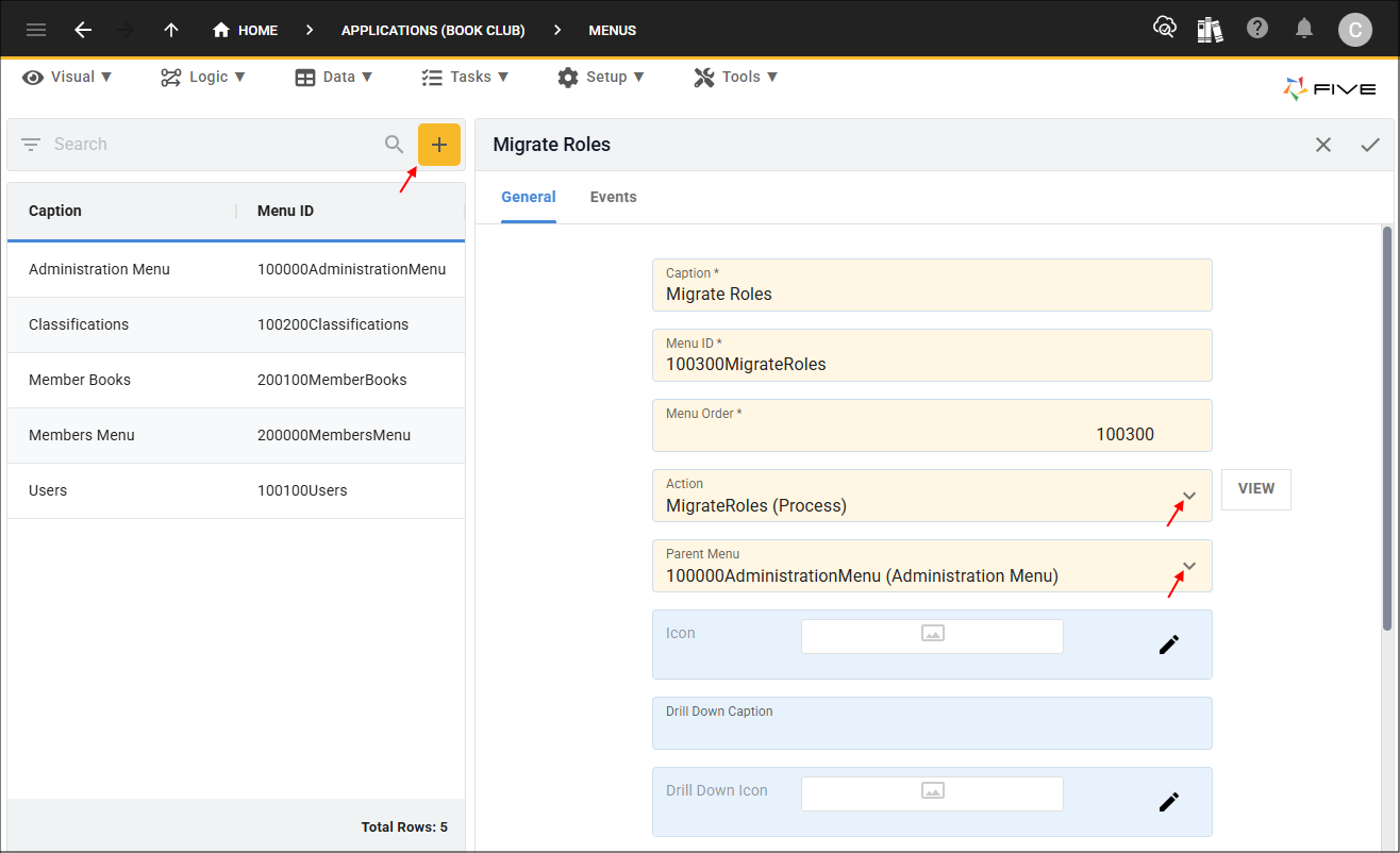 Add Migrate Roles menu