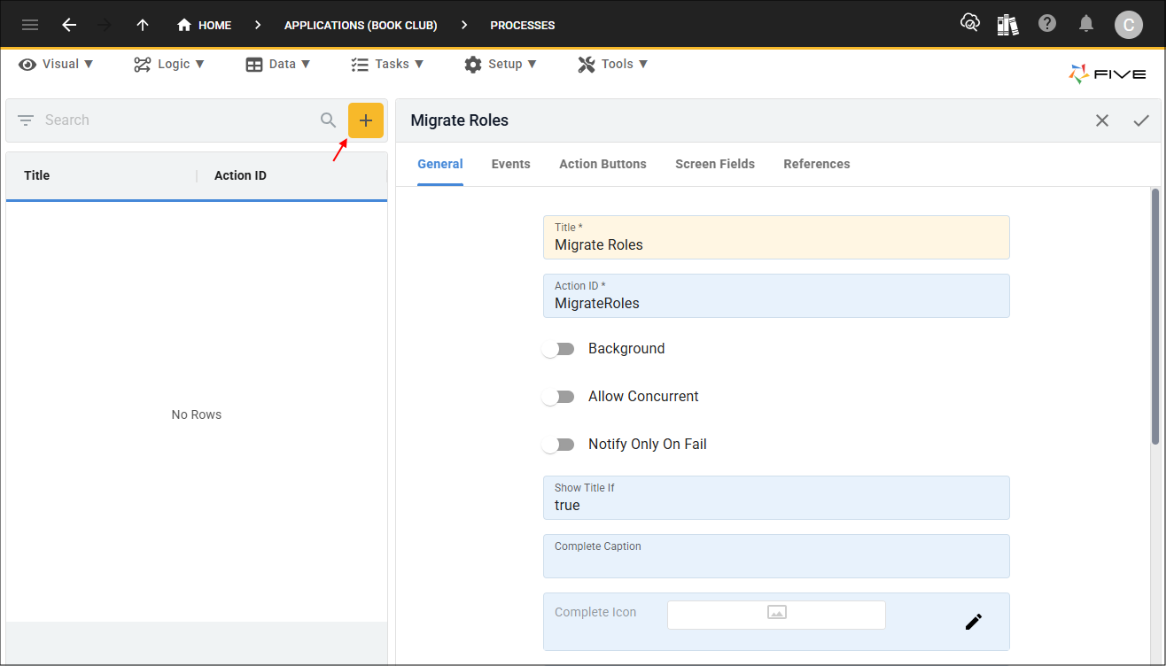 Add Migrate Roles process