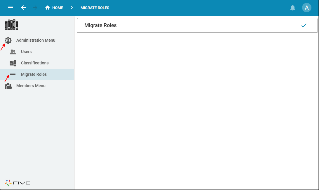 Migrate Roles menu
