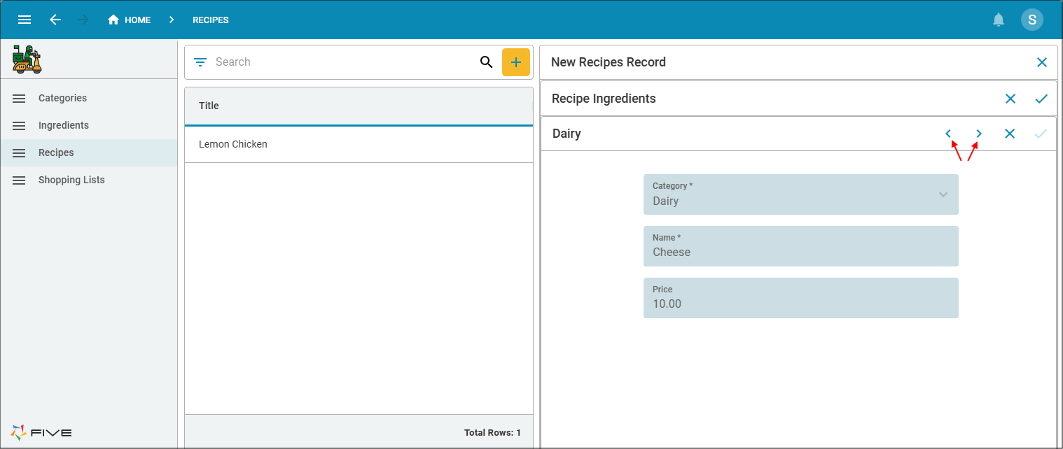 Next and Previous buttons