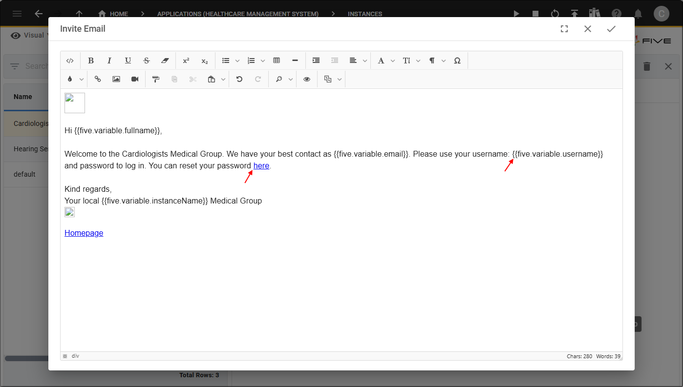 Invite Email template