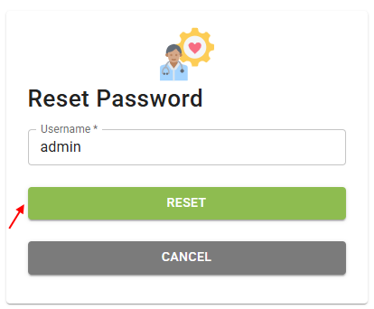 Reset Password window