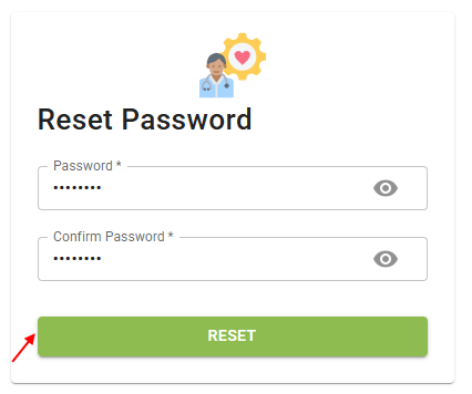 Reset Password window