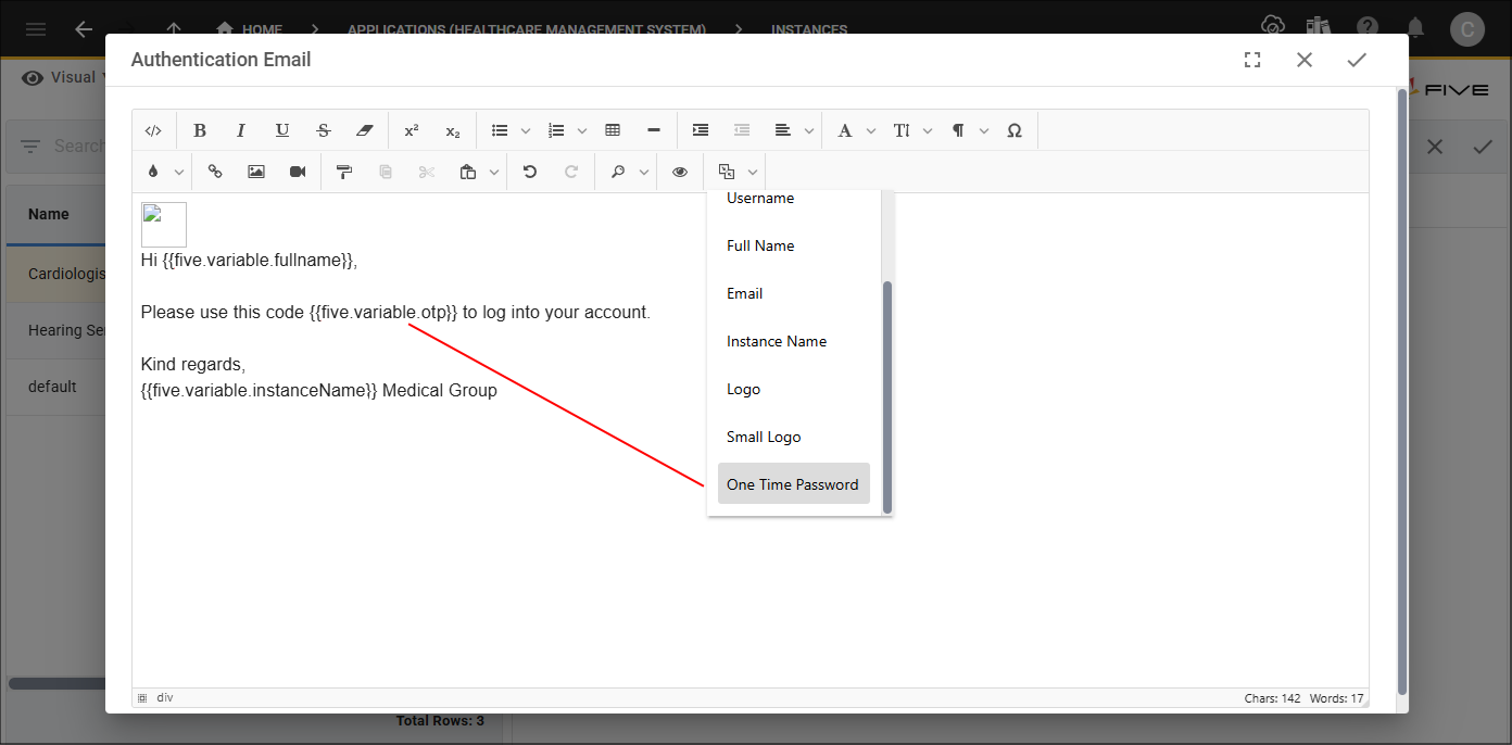 One Time Password tag