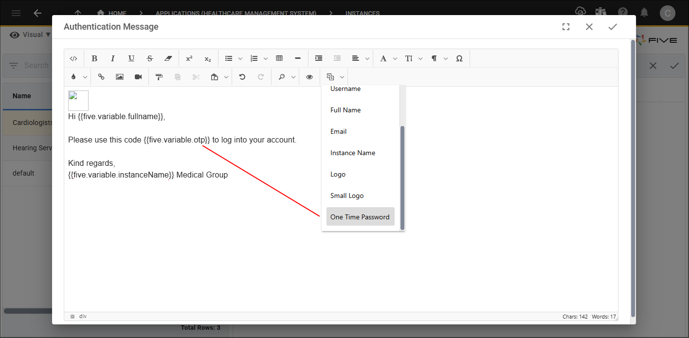 One Time Password tag