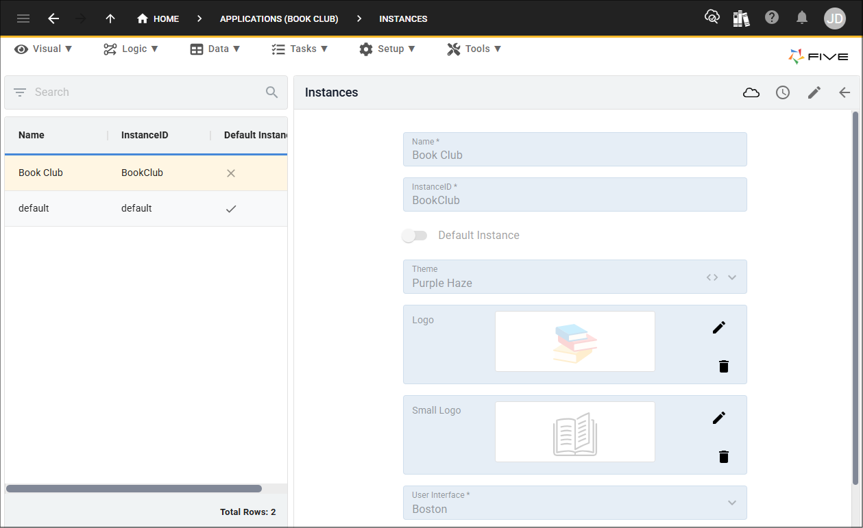 Developer instance record