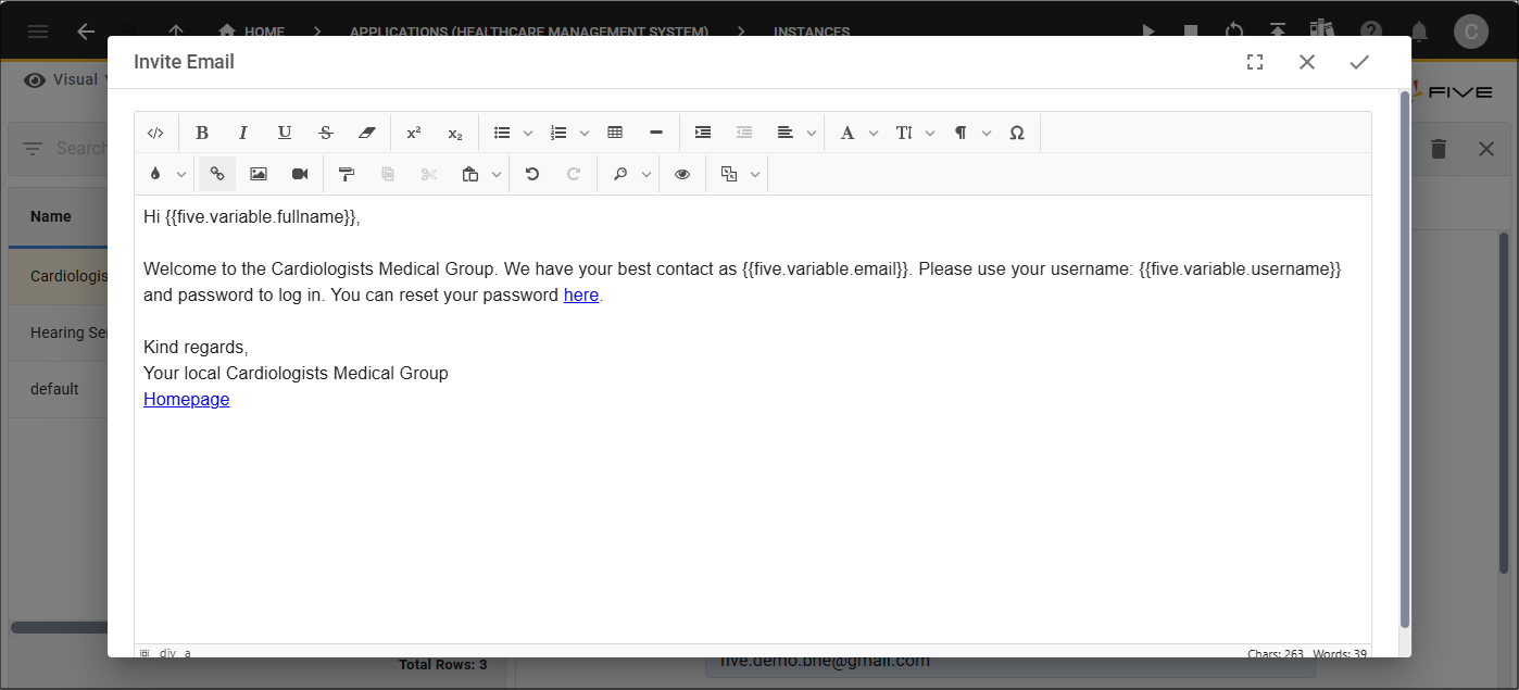 Invite Email template