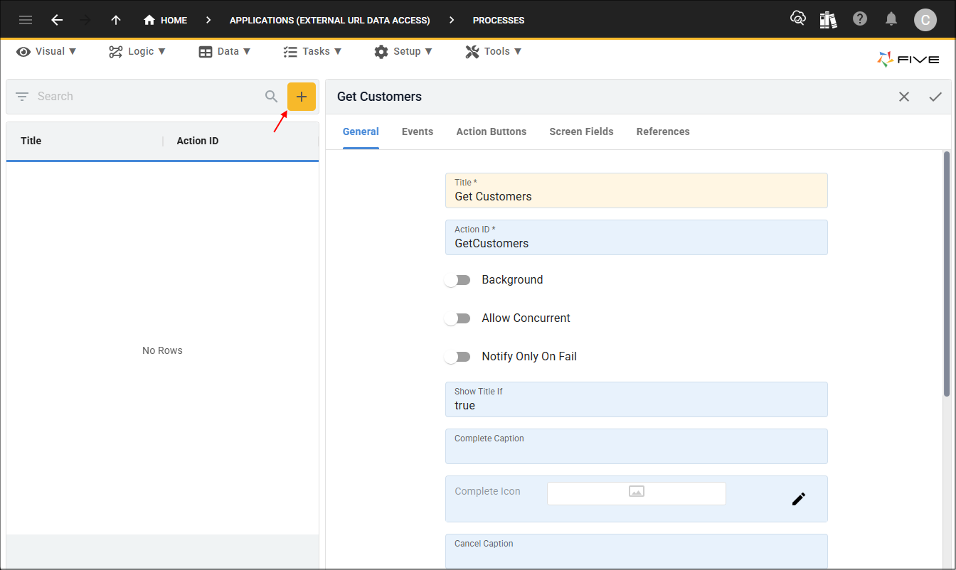Add Get Customers process