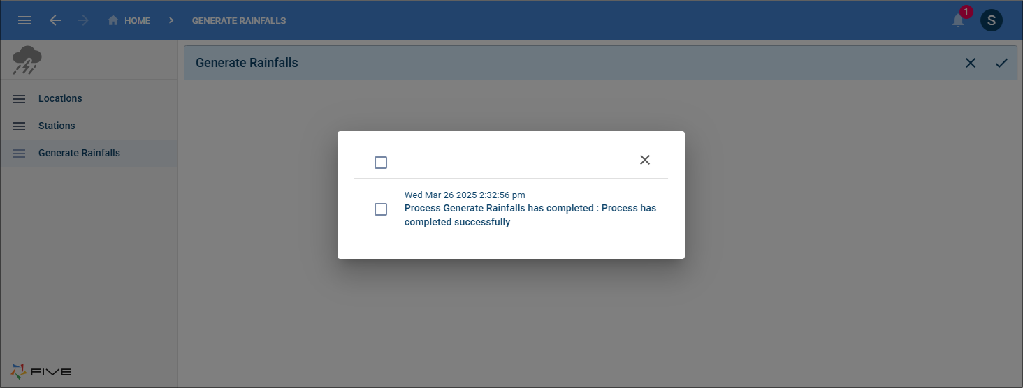 Success notification