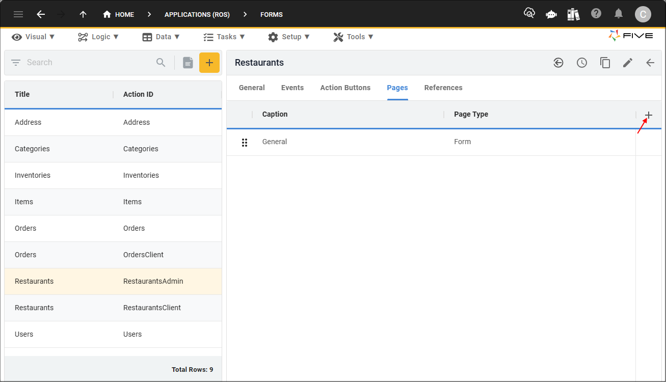 Add Pages button