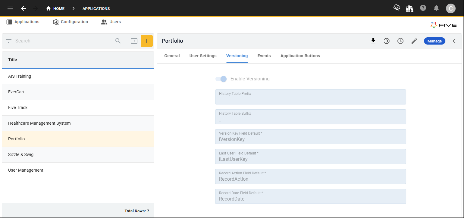 Versioning form