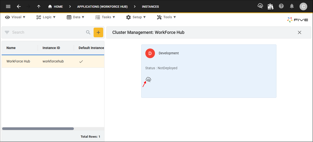 Deploy to Development button