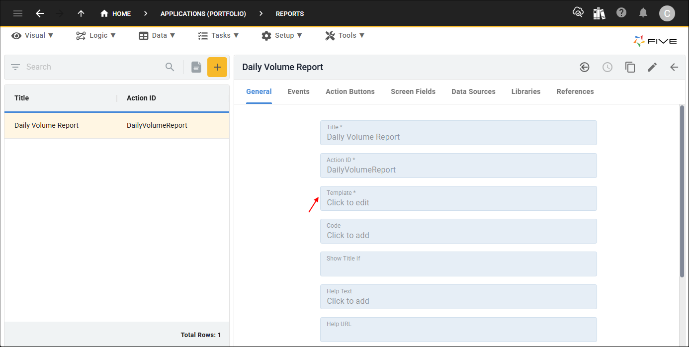 Daily Volume Report record