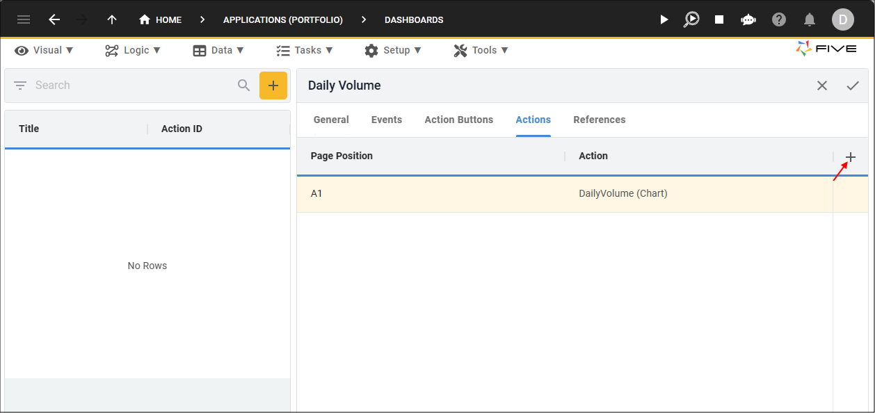 Add Actions button